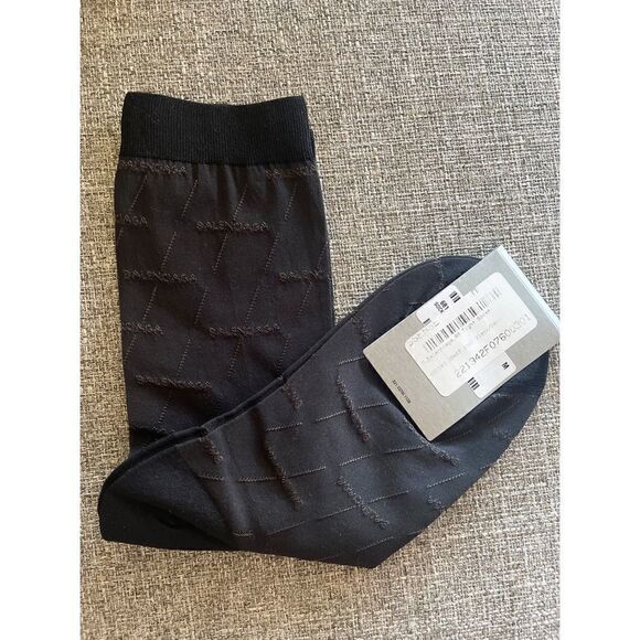 BALENCIAGA Black BB Tight Socks - Picture 4 of 6